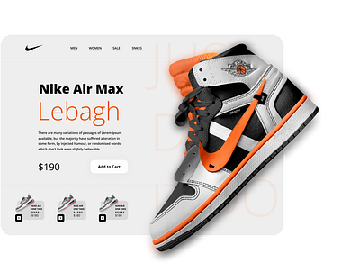 Nike Air Max shoes ui web design