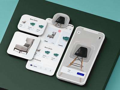 E-Commerce App with VR 3d app design ecommerce app free design full design furniture furniture design graphic design loading it solutions minimal mockup modern app products ui ui ux user experience user interface ux virtual reality