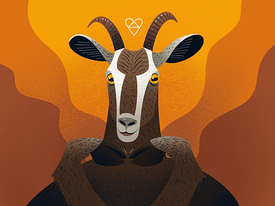 Full of love Goat animal character goat love procreate