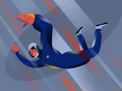 Wind tunnel 2d art character extreme illustration procreate skydiver veronika vieyra wind tunnel