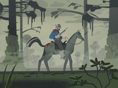 Arthur Morgan forever ❤️ RDR2 2d character horse horseman hunting illustration procreate rdr2 red dead redemption 2 veronika vieyra