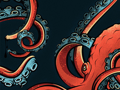 Octopus blue darkblue illustration illustrator octopus red sea