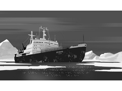 ROSATOM. Russian nuclear icebreaker history ice illustration illustrator infographicsmag motion nuclear icebreaker photoshop sea ship texture БВ