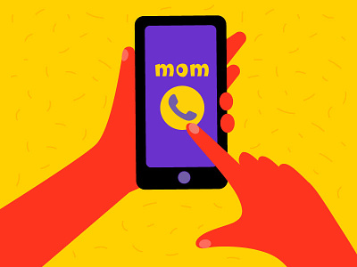 Phone a mom 2d character flat hands illustration illustrator infographicsmag motion graphics phone vector video