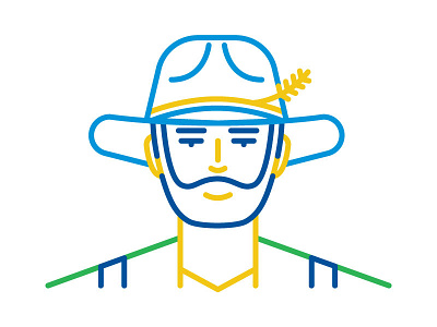 Farmer. Icon annual report character character design farmer icon iconography icons line set stroke