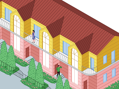 Isometric house city house illustration isometric isometry stroke