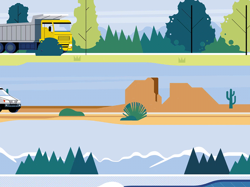 Trucks 2d flat design illustration illustrator stroke