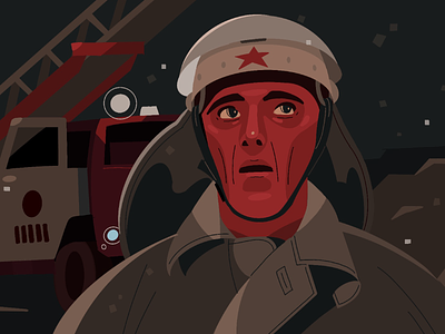 Chernobyl. HBO 2d art character chernobyl cinema fanart fireman flat design hbo illustration series series art stroke