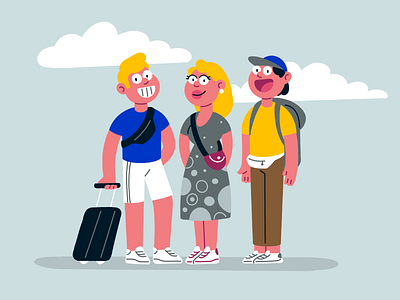 travelers 2d art character flat design illustration procreate smetanatv