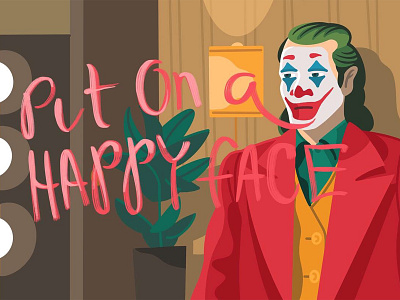 Put on a happy face character illustration joker joker art procreate
