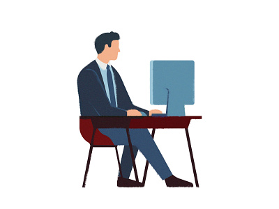 office guy 2d character flat illustration office photoshop