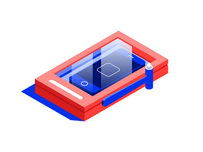 In case of an emergency design graphic illustration isometric smartphone