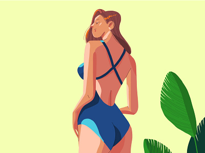 swimmer girl character digitalillustration illustration ipad painting pro procreate sketch