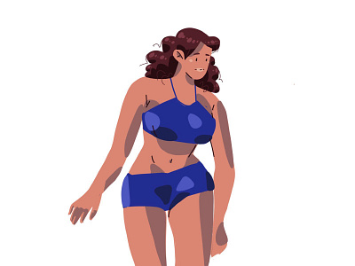 A girl in a swimming suit