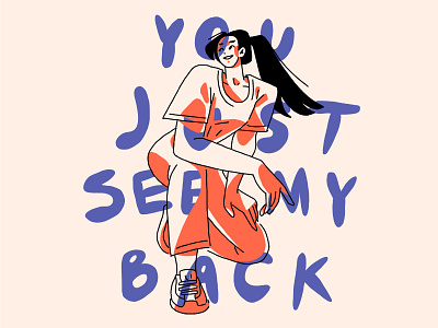You just see my back character girl illustration letering procreateapp