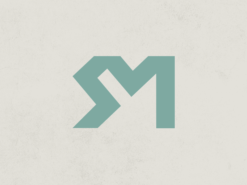 Personal mark S+M arrow brand clean color gif icon initials logo mark symbol