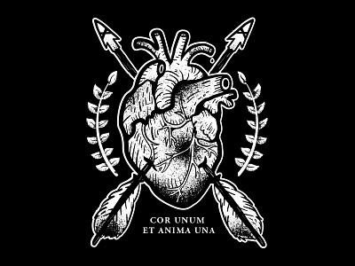 Cor Unum Et Anima Una heart illustration vector
