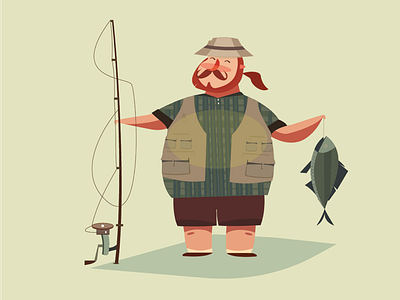 An illustration of a fisherman