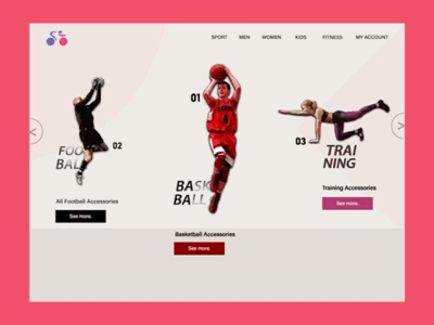 Landing page for a sports company ui ux