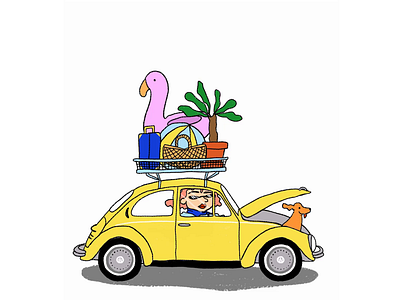 Road trip animated gif animation animation 2d animation design colorful art illustration volkswagen
