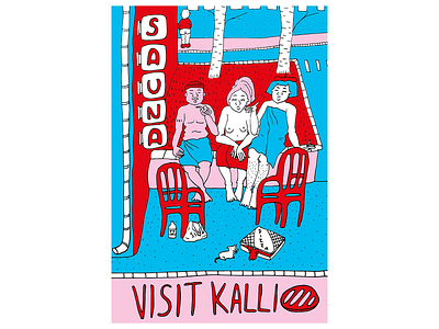 Visit Kallio helsinki illustration kallio poster art