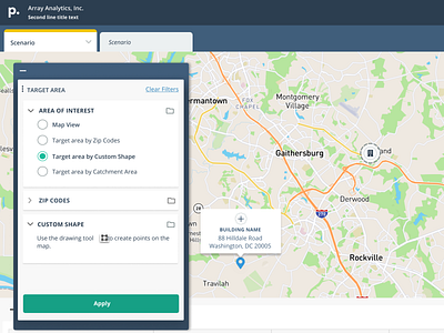 Map Data Filters Panel UI