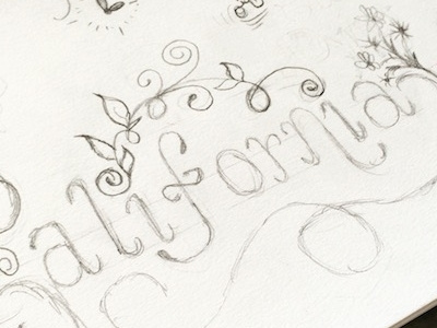 California california drawing flowers hand lettering letters sketching swirls
