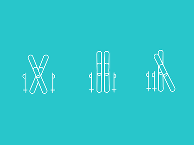 Skiing Icons flat icons lines skiing skis ui wip