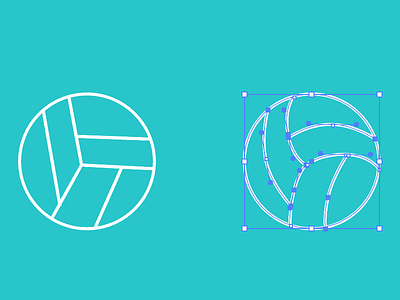Volleyball Icon ball bezier flat icons illustration lines pentool sports ui vector volleyball wip