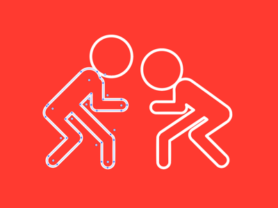 Wrestling icon activities high school wrestlers sports wrestling ball ui flat lines icons wip