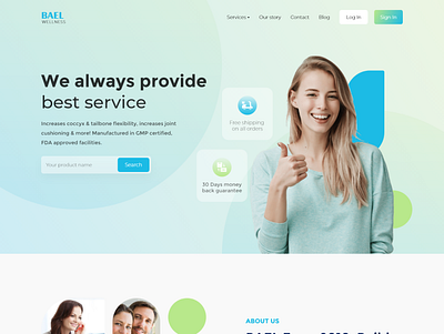 Health landing page branding design icon illustration logo typography ui ux vector web