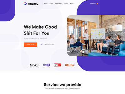 Agency landing page