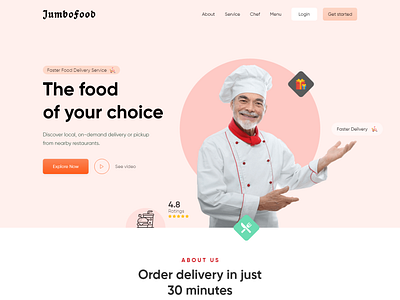 Food landing page