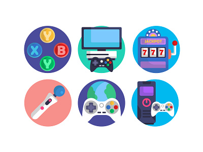 Gaming Icons coloured icons controller gaming icon ui design videogame