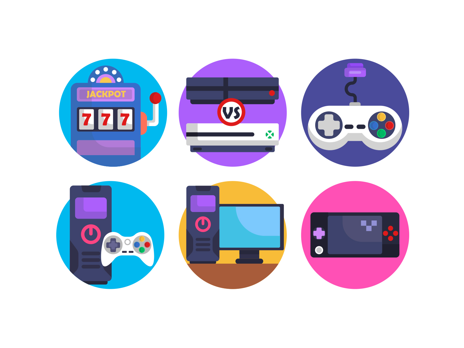 Gaming Devices Icons controller icons illustration jackpot phone ps player ui vector