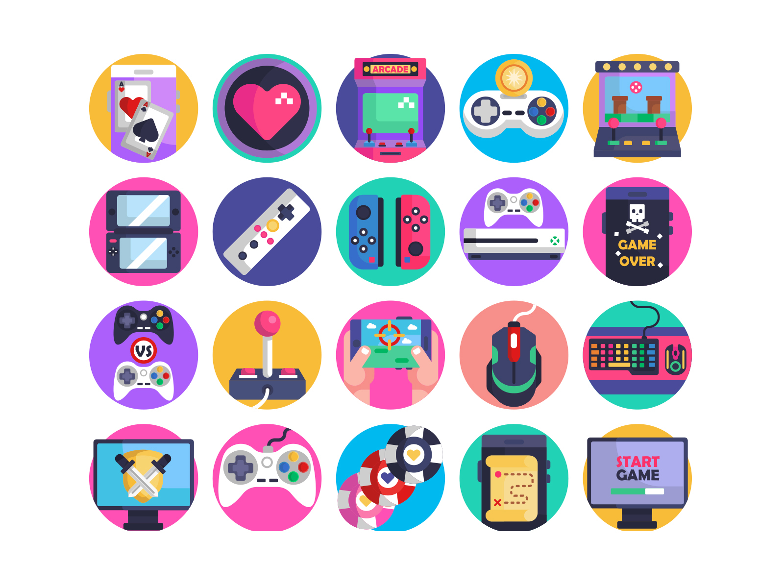 Gaming Icons Pack controller design pack desktop game flat icons gaming icons gaming symbols icons icons pack poker slot machine start game vectors video games