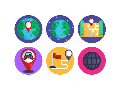 Navigation Icons car pin flat icons globe icon icons pack map navigation icon orientation pin vectors