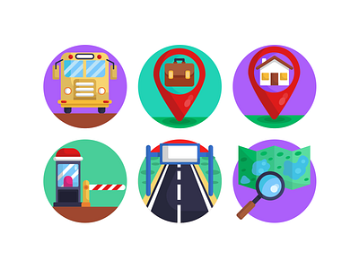 Location Flat Icons design icons flat icons highway house pin icons pack location location pin map pins vectors