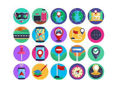 Orientation Icons design icons driving flat icons geo geolocalization gps location pin map navigation navigation app phone navigation pin satellite street signs vector vector illustrations