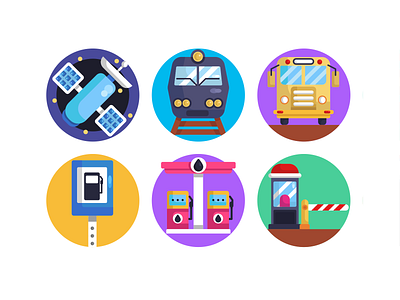 Navigation Icons 2 bus design vectors driving flat icons gas station gas stop gasoline satellite train train stop vectors