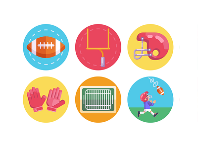 American football Icons american football coloured icons design flat icons icon icon set icons icons pack sports sportswear vector vectors