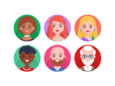 30 Diversity Avatar Icons Free Download. #icons #avatar #graphic_design