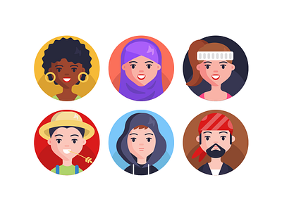 30 Diversity Avatar Icons Free Download. #icons #avatar #graphic_design