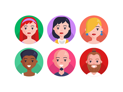 Avatar Icons avatar avatar design avatar icons avatars coloured icons design flat icons icon icons icons pack vector vectors