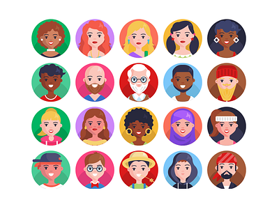 Avatar Icons avatar avatar design avatar icons avatars coloured icons flat icons icon icons icons pack vector vectors