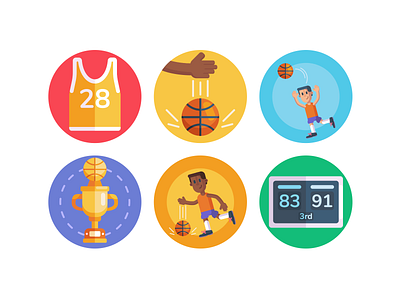 Basketball Icons basketball basketball court basketball flyer basketball logo basketball player coloured icons flat icons icon icons icons pack vector vectors