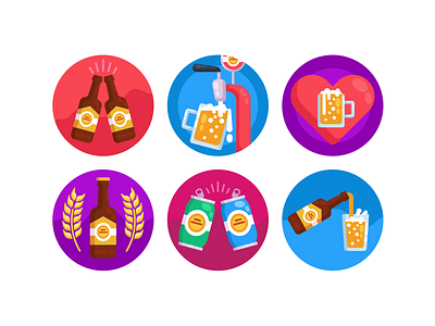 Beer Icons beer beer bottle beer branding beer label beer logo beer mug coloured icons flat icons icon icons icons pack vector vectors