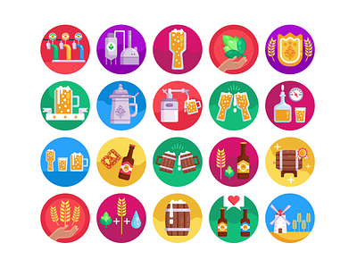 Beer Icons barrel barrels beer beer art beer bottle beer branding beer can beer label beer mug coloured icons flat icons icon icons icons pack vector vectors