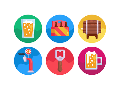 Beer Icons beer beer art beer branding beer can beer label coloured icons flat icons icon icons icons pack vector vectors