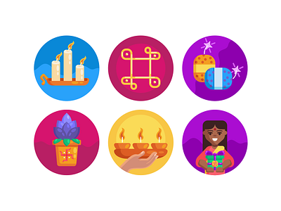 Diwali Icons coloured icons design diwali flat icons gift gift bag gift box gifts hindu hinduism icon icons icons pack vector vectors